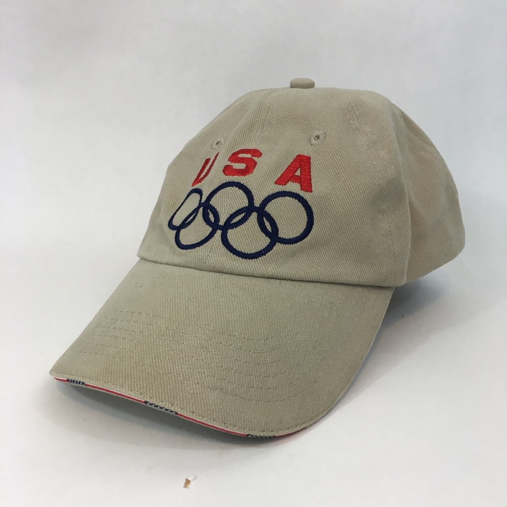 USA Olympic Rings Dad Hat. Khaki.